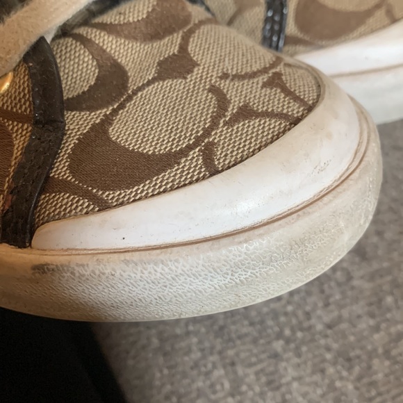 Coach Folly sneakers with classic brown Coach logo and text. Size 6 1/2. - Picture 6 of 6